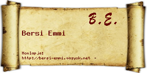 Bersi Emmi névjegykártya